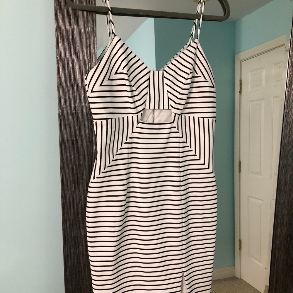 Black striped dress